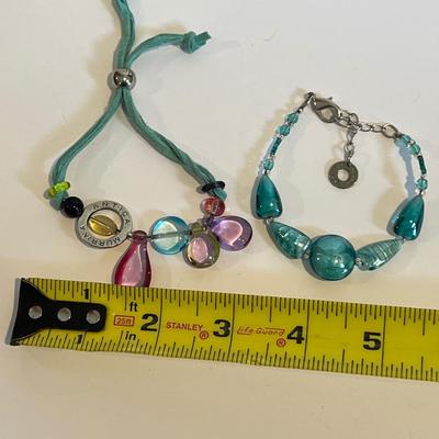 3 Pc. Lot Designer Antika Murrina Murano Glass Jewelry - 2 Bracelets 1 Necklace