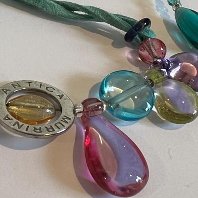 3 Pc. Lot Designer Antika Murrina Murano Glass Jewelry - 2 Bracelets 1 Necklace