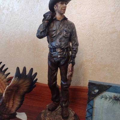 COWBOY STATUES AND WILDLIFE FIGURES