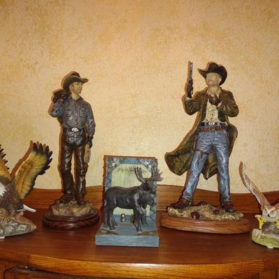COWBOY STATUES AND WILDLIFE FIGURES