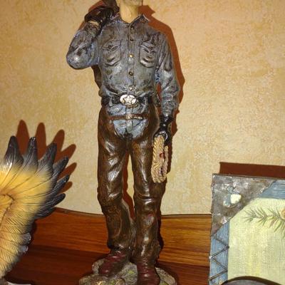 COWBOY STATUES AND WILDLIFE FIGURES