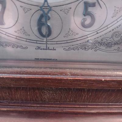 HERSCHEDE LEVER WESTMINSTER MANTLE CHIME CLOCK WITH KEY