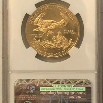 2011 NGC $50 MS70 25th Anniversary Gold AMERICAN EAGLE - EARLY RELEASES
