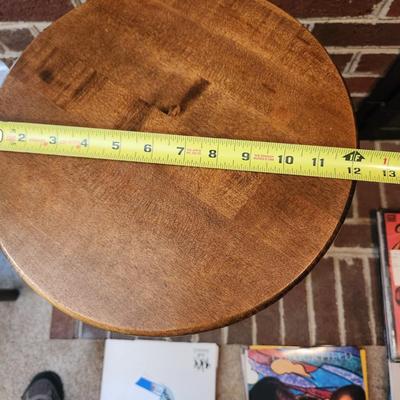 Vintage Solid Wood Round Adjustable Stool 18" to 24" Height
