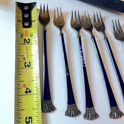 2 Sets Vintage MCM Forks - Ela Denmark Sterling, Deichert German Plated