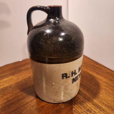 R.H. Macy & Co. New York Stoneware Crock Whiskey Jug