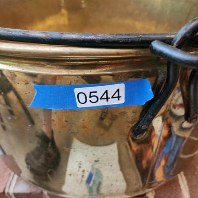 Large Brass Pot w Handle 20" diaX 12" h