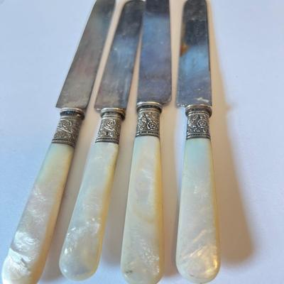 17 Pc. Lot Antique Mother of Pearl Sterling Cutlery - Landers Frary and Clark