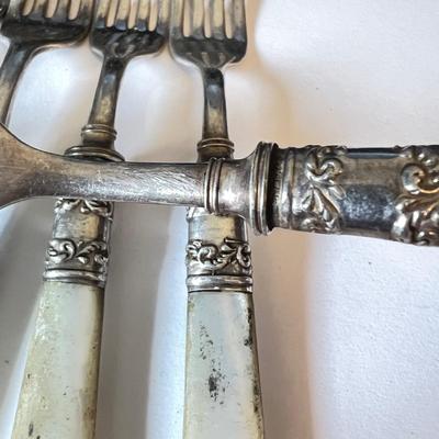 17 Pc. Lot Antique Mother of Pearl Sterling Cutlery - Landers Frary and Clark