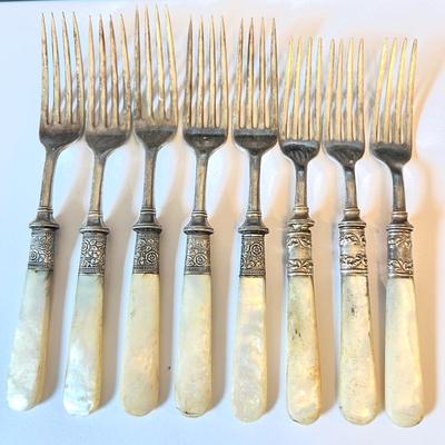 17 Pc. Lot Antique Mother of Pearl Sterling Cutlery - Landers Frary and Clark