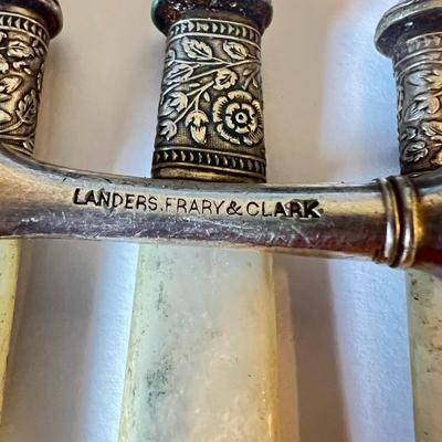 17 Pc. Lot Antique Mother of Pearl Sterling Cutlery - Landers Frary and Clark