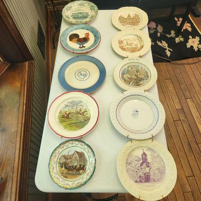Lot of 10 Collectors Plates , Annapolis , White House, Over the top, The Brass Rail, Milton Inn, Off to Draw