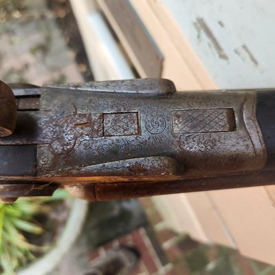 Antique Henrie Pieper H. Pieper Double Barrel Wall Hanger