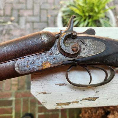 Antique Henrie Pieper H. Pieper Double Barrel Wall Hanger