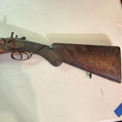 Antique Henrie Pieper H. Pieper Double Barrel Wall Hanger