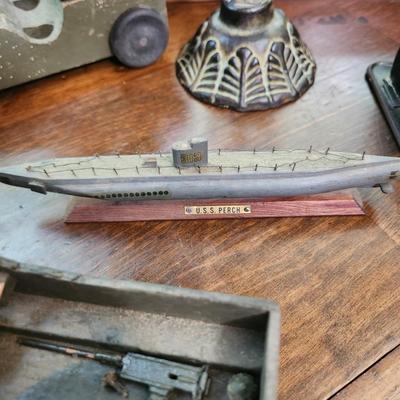 Collectible Decor Lot , National Washboard, Pickup sticks , Hyman Viener Charles Town Matches Holder and more