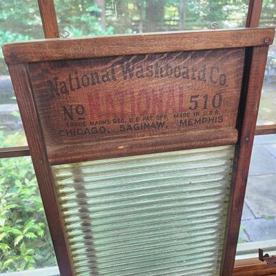 Collectible Decor Lot , National Washboard, Pickup sticks , Hyman Viener Charles Town Matches Holder and more
