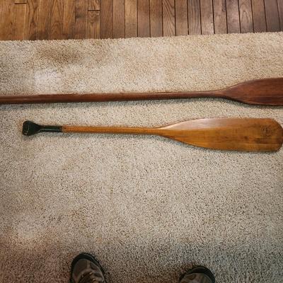 2 Vintage Paddle Oars 42" & 60" with Hanging Eyelets