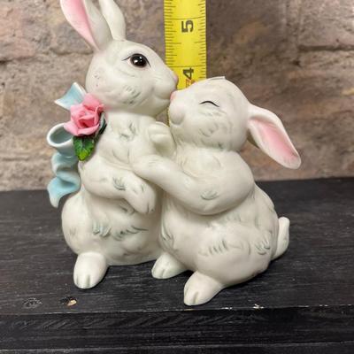 Sale Photo Thumbnail #30: Bunny Love figurine, pair of egg basket figurines, crispy little chicken nugget pair (this makes me giggle), and 3 chicks figurine