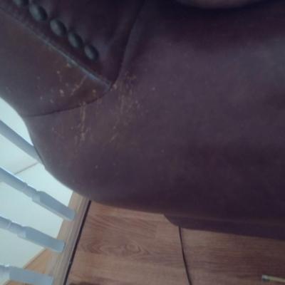 Large Three Cushion Leather Couch
