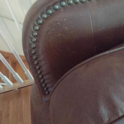Large Three Cushion Leather Couch