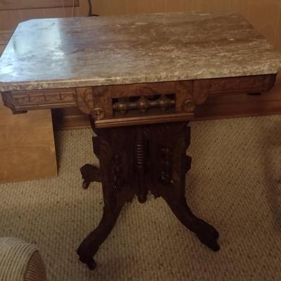 Antique Eastlake Marble Top Table