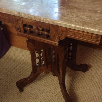 Antique Eastlake Marble Top Table