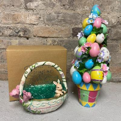 Sale Photo Thumbnail #56: Egg basket from the Avon Springtime collection and colorful egg tree