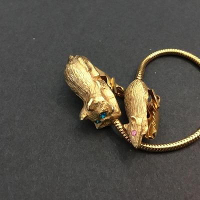 Vintage Cat Mouse Sweater Clip