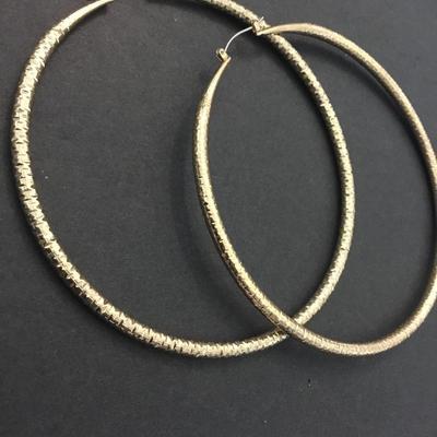Extra large sparkly gold, toned hoop earrings