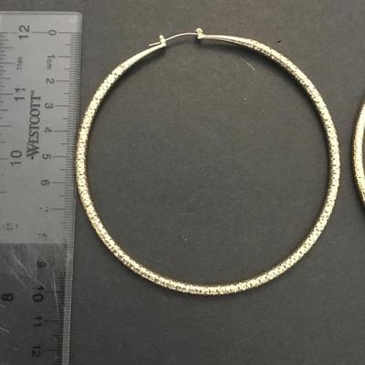 Extra large sparkly gold, toned hoop earrings