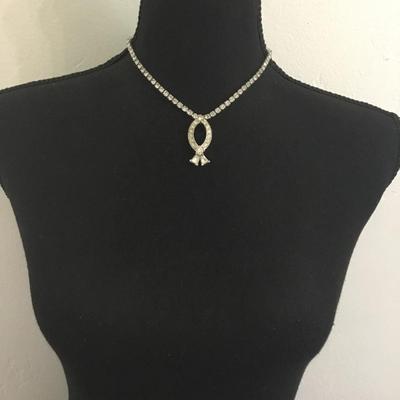 Beautiful vintage SAQ rhinestone crystal choker necklace