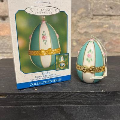 Sale Photo Thumbnail #74: Hallmark Easter Egg Surprise chick, duck and rabbit eggs and set of miniature egg and carrot ornaments