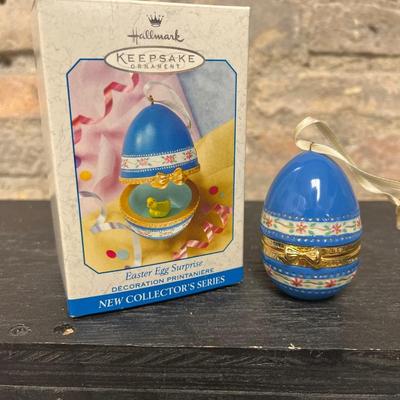 Sale Photo Thumbnail #72: Hallmark Easter Egg Surprise chick, duck and rabbit eggs and set of miniature egg and carrot ornaments