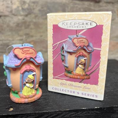 Sale Photo Thumbnail #80: Two Apple Blossom Lane ornaments, Springtime Bonnets, Sweet as Sugar, Passenger Car from Cottontail Express, and Gentle Guardian