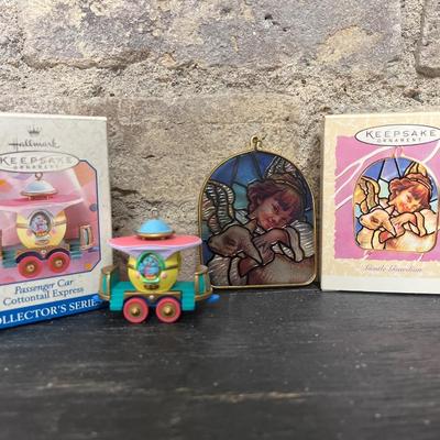Sale Photo Thumbnail #84: Two Apple Blossom Lane ornaments, Springtime Bonnets, Sweet as Sugar, Passenger Car from Cottontail Express, and Gentle Guardian