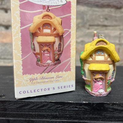 Sale Photo Thumbnail #79: Two Apple Blossom Lane ornaments, Springtime Bonnets, Sweet as Sugar, Passenger Car from Cottontail Express, and Gentle Guardian