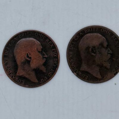 1903 & 1906 Large Bronze UK England Pennies