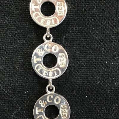 Tiffany &Co 1837 Three Drop Circle Necklace Genuine 925 Italy