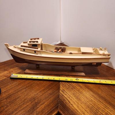 Wooden Scale Model of Fishing Work Boat