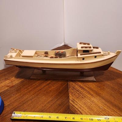 Wooden Scale Model of Fishing Work Boat