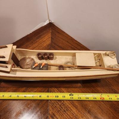 Wooden Scale Model of Fishing Work Boat