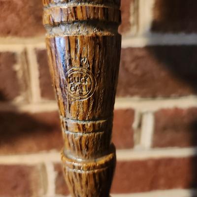 2 Heavy Candle Holders Duck Call w 2 Pheasant Hill Pillar Candles