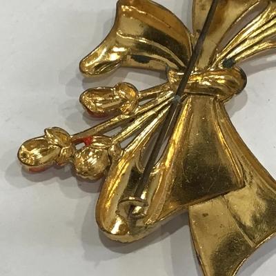 Vintage 1930 Handpainted Bow Pin cluster Flowers