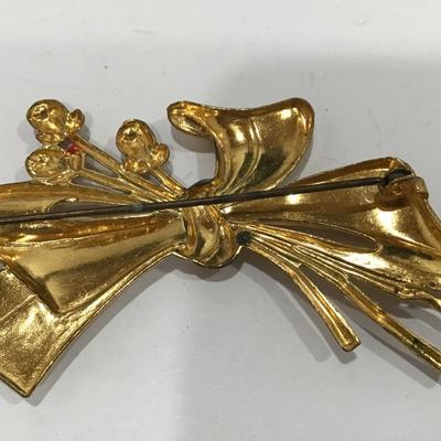 Vintage 1930 Handpainted Bow Pin cluster Flowers