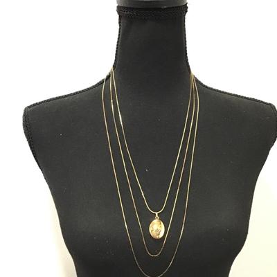 Beautiful Multi layered gold, toned, vintage, locket necklace