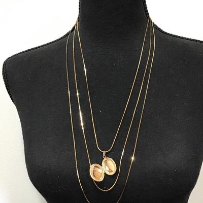 Beautiful Multi layered gold, toned, vintage, locket necklace