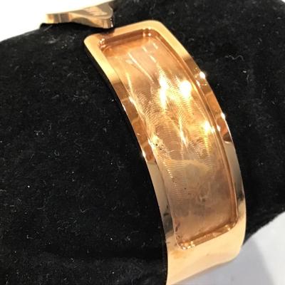 Copper Tone Love Clamper Bracelet