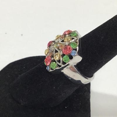 Square Multi Color Fashion Ring