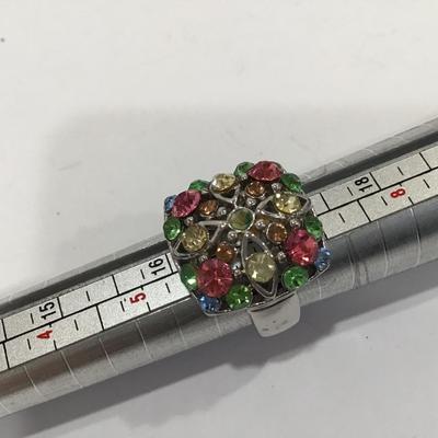 Square Multi Color Fashion Ring